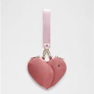 Lululemon Heart Dual Pouch Wristlet In “Pink Haze”
